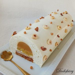 Recette Bûche Vanille Caramel Pomme Noisette