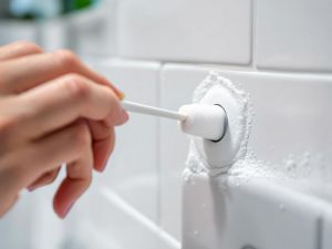 Recette Décrasser des joints silicone en salle de bain avec eau oxygénée et coton