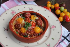 Recette Polenta sauce bolognaise, tomates cerises et tomme de brebis