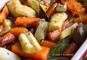 Recette Légumes rôtis au jus d'orange et graines de cumin