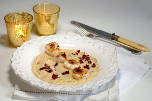 Recette Noix de Saint-Jacques grillées et polenta parfumée aux cèpes