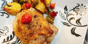 Recette Chicken Thighs with Lemon, Garlic, and Olives