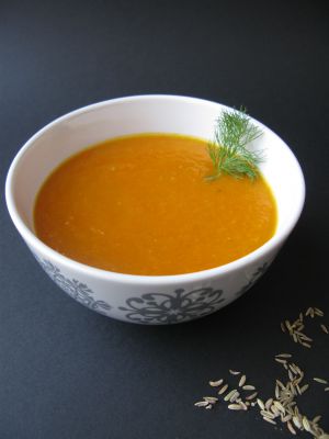 Recette Potage aux carottes et au fenouil grillés