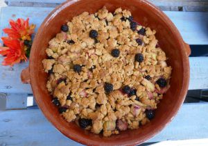 Recette Crumble rhubarbe et mûres