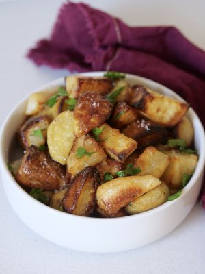 Recette Pommes de terre et patates douces sautées au four