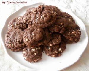 Recette Cookies chocolat pépites de chocolat blanc (White chocolate chips chocolate cookies)