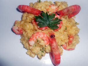 Recette Risotto aux crevettes et safran