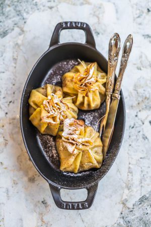 Recette Chandeleur 2025 : Aumônières aux pommes caramélisées