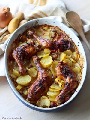 Recette Cuisses de poulet aux lardons & pommes de terre