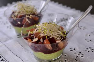 Recette Verrines végan mousse de mâches et betteraves rouges à l’orange