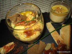 Recette Verrine oeuf mollet,champignons et sauce hollandaise