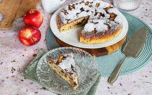 Recette Gâteau aux pommes et pépites de chocolat à la poêle
