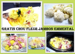 Recette Gratin chou fleur jambon, béchamel curcuma