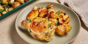 Recette Sheet Pan Lemon Chicken with Potatoes and Leeks