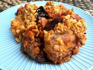 Recette Crumble d'Aubergines, Tomates et Mozzarella (Ig Bas)
