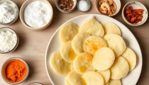 Recette Bánh Khọt : mini crêpes de riz au curcuma