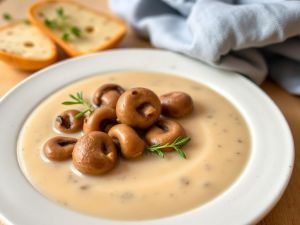 Recette Découvrez la recette: Velouté de champignons avec tuiles de parmesan et châtaignes!