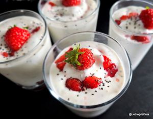 Recette Verrines aux fraises, fromage blanc et graines de chia
