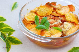 Recette Gratin de patates douces et tomates (vegan)