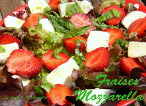 Recette Salade de fraises-mozzarella au basilic