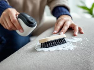 Recette Nettoyer un canapé en microfibre avec mousse sèche et brosse souple