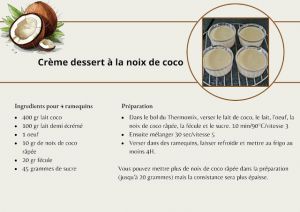 Recette Crème dessert à la noix de coco au Thermomix
