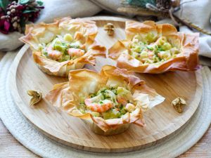 Recette Corolles aux poireaux & crevettes