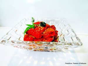 Recette Poivrons rouges marinés à l'huile d'olive et à l'ail noir