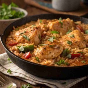 Recette High Protein Creamy Cajun Chicken Rice – 40g Protein Per Bowl