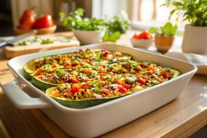 Recette Courgettes farcies au quinoa : la recette qui va détrôner le poisson chez vous ce soir !