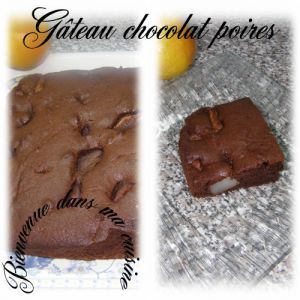 Recette Gâteau chocolat poires