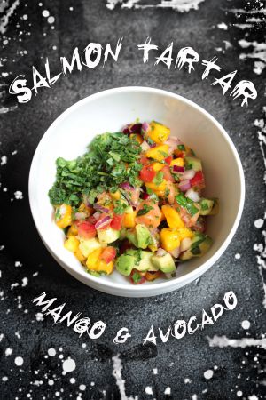 Recette Tartare de saumon, mangue et avocat…