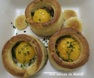 Recette Vol au vent forestier à l'oeuf cocotte