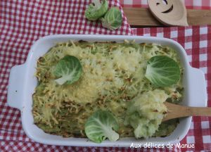 Recette Purée gratinée de choux de Bruxelles et pommes de terre