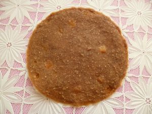 Recette Pancake cru végan pomme poire au soja et au psyllium (sans cuisson, sans gluten ni oeuf ni beurre ni lait et riche en fibres)