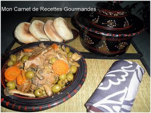 Recette Tajine de veau aux olives, champignons et carottes