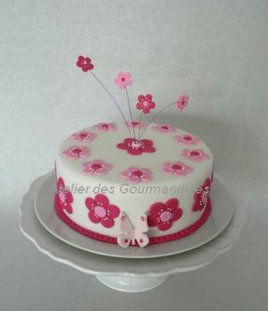 Recette Gâteau rose pour une jeune fille, en pâte à sucre