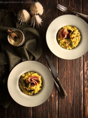 Recette Risotto à la crème de potimarron et truffe