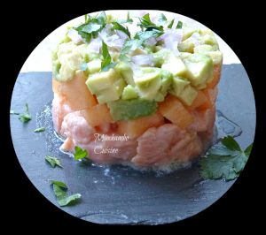 Recette Tartare de saumon, avocat et melon