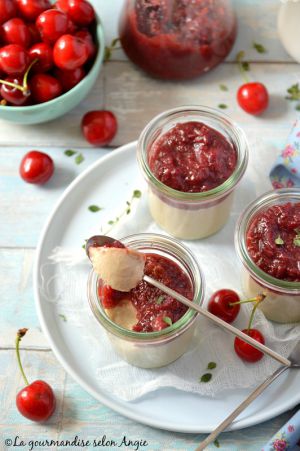 Recette Panna cotta {amandes & cerises} #vegan #sansgluten