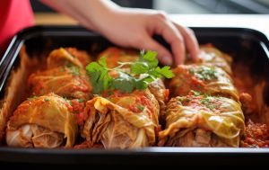 Recette Rouleaux de Chou Farcis à la Viande Hachée, Riz et Légumes