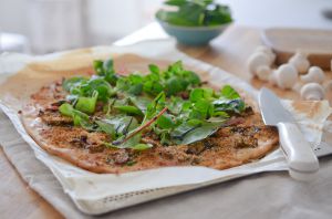 Recette Pizza blanche vegan aux champignons