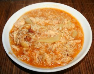 Recette Soupe de riz au poulet boucané et fenouil