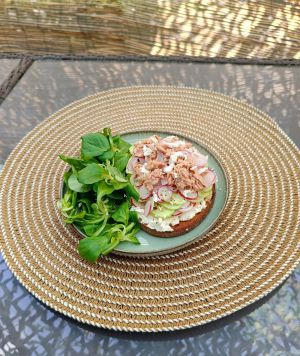 Recette Tartine thon, fromage frais, radis & salade