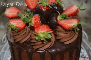 Recette Layer cake chocolat-fraises ( gateau à étage )