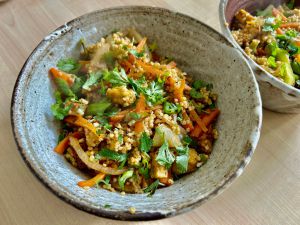 Recette Pour varier – Millet sauté au tofu et aux légumes