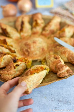 Recette Tourte soleil au potimarron et fromage bleu