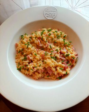 Recette Risotto de coquillettes jambon