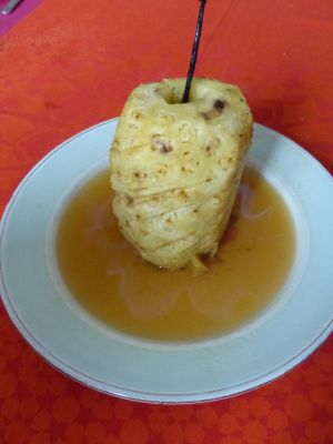 Recette Ananas rôti flambé