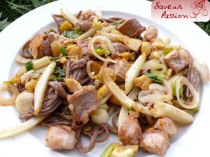 Recette Nouilles soba, 2 cochons, fenouil et châtaigne